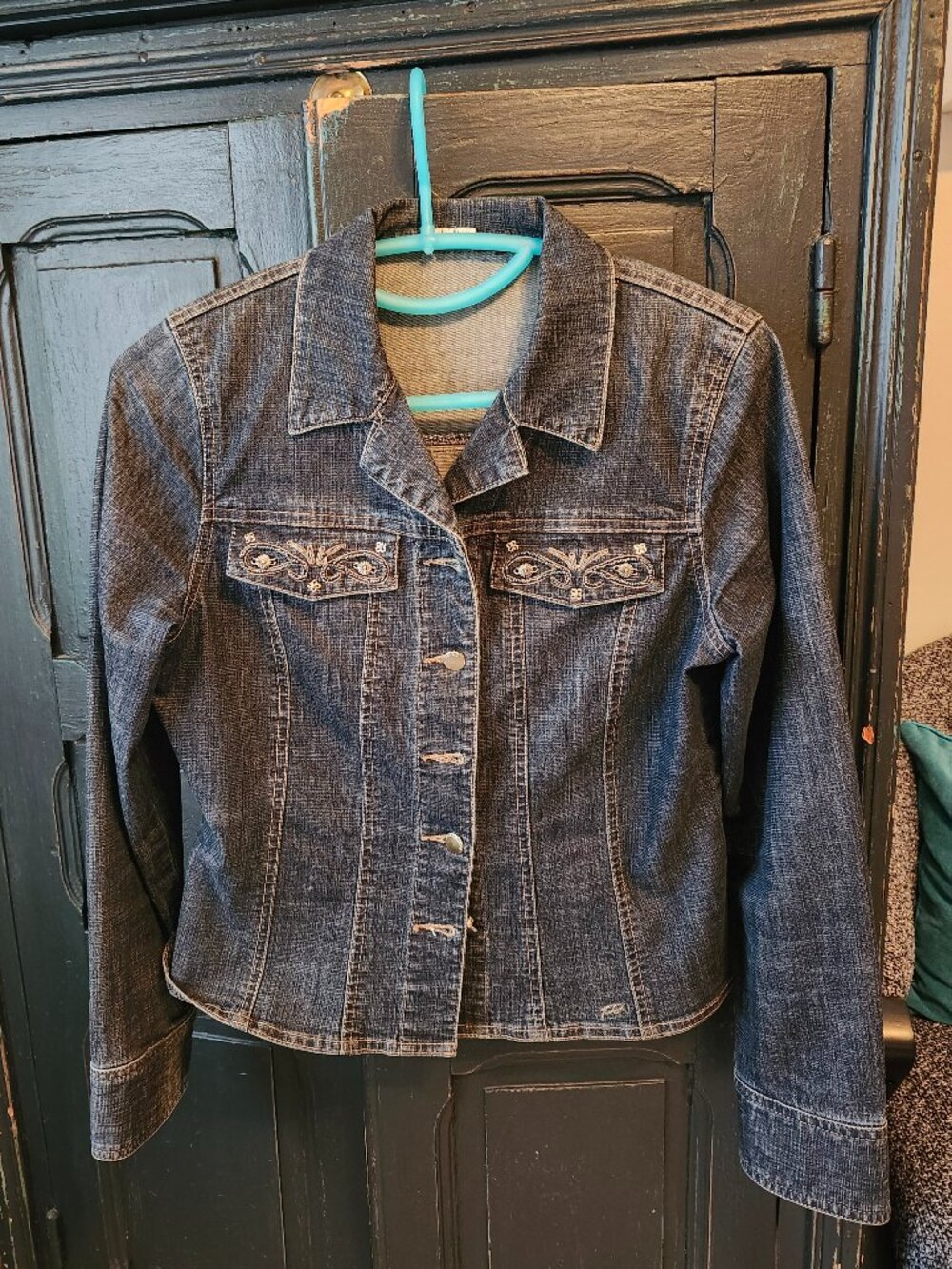 Pôint Zero Nicole Benesti Embellised Blue Denim Shirt
